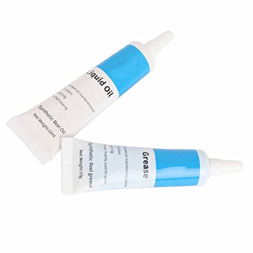 Ejoyous Fishing Reel Oil, 2Pcs Reel Oil Lubricant Grease Maintenance Tool Kit for Bearings Spinning Baitcasting Spincast - color: White