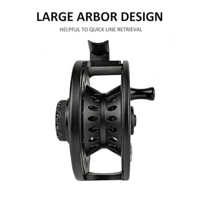 Aventik HVCE Graphite Fly Reel Center Drag System Classic III Graphite Large Arbor Sizes 3/4, 5/6, 7/8 Fly Fishing Reels - size: 5/6, style: With Extra Spool