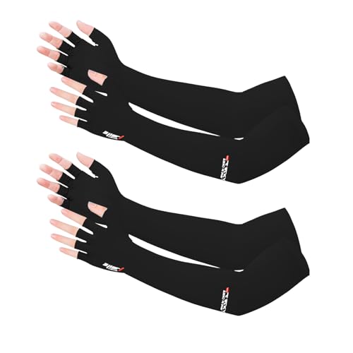 UV Protection Gloves - Non Slip Sunblock Gloves for Summer Outdoor Fishing & Driving - color: 2pairs Black