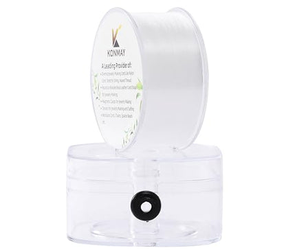 KONMAY Clear Monofilament Fishing Line, 0.2mm 408 Yards, Invisible String | With Dispensor, 7.5lb line for hanging ornaments, balloon garlands, suncatchers, beading, jewelry and party decor - size: 0.2mm