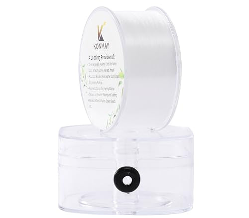 KONMAY Clear Monofilament Fishing Line,0.4mm Invisible String Balloon Decor | With Dispensor, 23.8lb line for balloon garlands, ornaments, party decor, crafts, beading and light hanging - size: 0.4mm