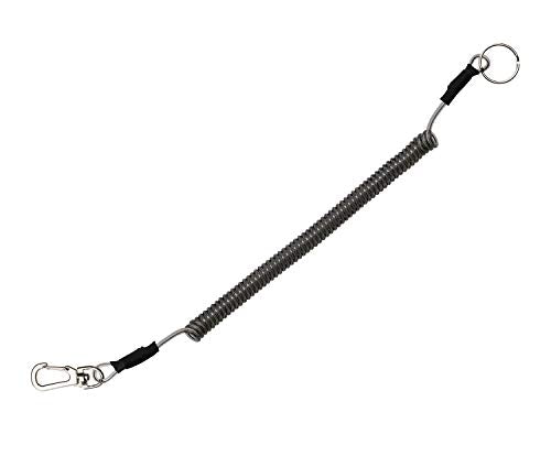 Mini Skater Fishing Coil Lanyard Fishing Tool Retractable Plastic Safe Rope Wire for Securing Pliers, Kayak, Surfing, Boating and Wading,1Pcs (Spiral Length:6 inch)