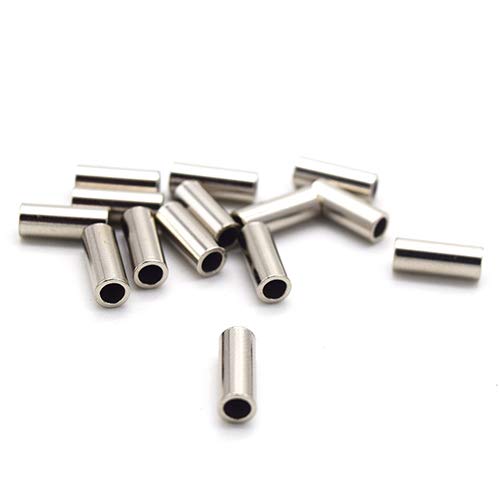 Heavy-Duty Copper Fishing Line Crimp Sleeves - 100 Pcs Bulk Pack, Compatible with 5lb-200lb Monofilament & Steel Leader Lines, Durable & Strong for Saltwater Fishing Leaders - size: 100pcs 2.2#Crimp Sleeves