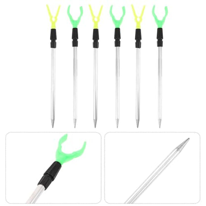 6pcs Telescopic Fishing Rod Holder Stand Aluminum Alloy Extendable Fish Rod Rack Ground Spike Portable Travel Sea Fishing Pole Bracket