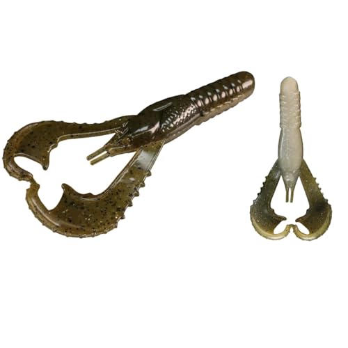 Lunker City Fishing Karate Craw 3" or 4" Soft Plastic Crawfish Bass Lure Open Claws Bait, 7 Per Bag, Made in The USA - color: #58 Natural Craw, size: 4"