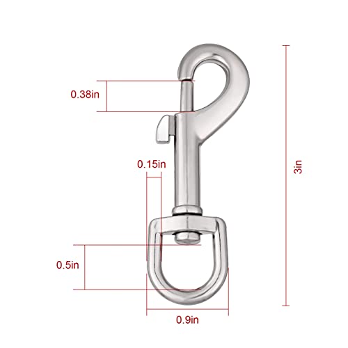 Dog Leash Snap Leash Clip Clasp Swivel Clip Heavy Duty Pet Leashes Clips Key Chain 3 Inch 6 PCS for Linking Pet Collar