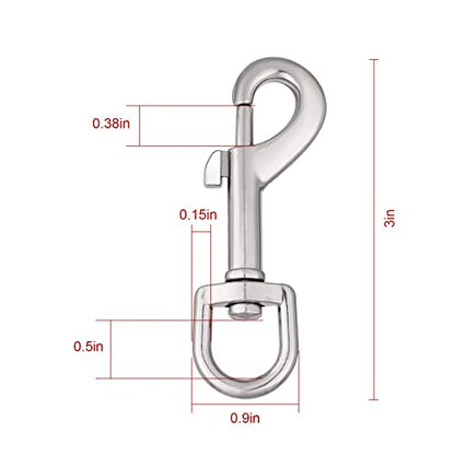 Dog Leash Snap Leash Clip Clasp Swivel Clip Heavy Duty Pet Leashes Clips Key Chain 3 Inch 6 PCS for Linking Pet Collar
