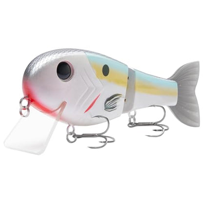 BASSROCK Topwater Fishing Lures for Bass Pike Salmon Floating Swimbait Jointed Crankbait Freshwater Saltwater 4.9in/1.76oz RK1001 - color: Threadfin, size: 3.9in/1.04oz