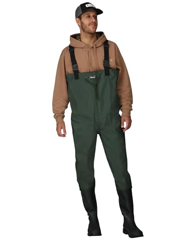 FROGG TOGGS Cascades 2-ply Poly/Rubber Waterproof Fishing Bootfoot Chest Wader for Fishing - color: Felt, size: 11