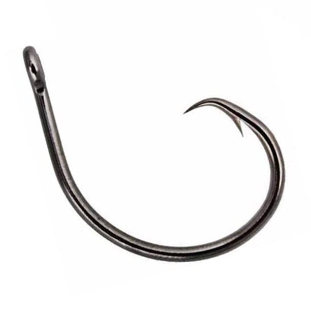 Reaction Tackle Circle Hooks - High Carbon Steel Fishing Hooks for Catfish, Bass and Saltwater Fishing - Sharp Offset Inline Point, Corrosion Resistant Black (25-Pack) - size: #6/0
