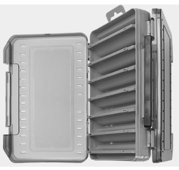 Waterproof Fishing Tackle Box with Dividers & Tray | Organized Tackle Storage for Fishing Gear-Black - color: Black, size: Large