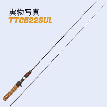 Teton 5'2"-6'6" BFS Fishing Rod Casting & Spinning, Ultra Light Rods, 40T Carbon Fiber Blank, Fuji Guides & Reel Seat, MF Fast Action, 2 Piece Travel Trout Lure Pole - size: Cast 5'2"-SUL-M Fast-TTC522SUL