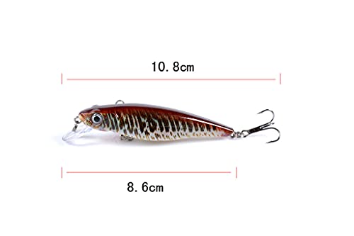 Minnow Fishing Lures Crankbaits Set Fishing Hard Baits Life-Like Swimbait Hard Fishing Topwater Lure Bass Bait for Trout Bass Perch Fishing - color: 6PCS