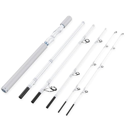 KastKing Centron Lite Travel Fishing Rods, Portable 4/5 Piece Spinning & Casting Rods, Extra Twin-Tip, IM6 Graphite Blanks, Stainless Steel Guides W/Ceramic Rings, Split or Full Rear EVA Handle - size: 7'6"- MH- MF(5 Pcs+ Extra Tip), style: Spinning