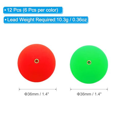 PATIKIL Fishing Bobber, Slip Foam Floats Buoy Rig Stoppers for Crappie Trout Bass Fishing - color: Red,Green, size: 1.4 Inch