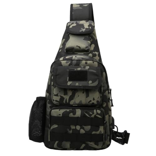 Waterproof Fly Fishing Sling Pack, Waterproof Fishing Tackle Bag Backpack Oxford Cloth Chest Shoulder (Dark Night) - color: Dark Night