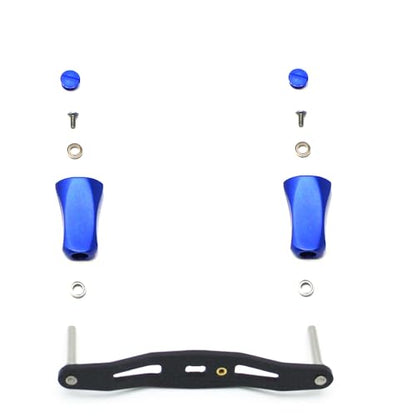Mr. Z 95mm Carbon Fiber Baitcasting Reel Handle Compatible for Abu Garcia Shimano Daiwa Light Weight Low Profile Casting Reel - color: Metal Blue, size: Right-handed
