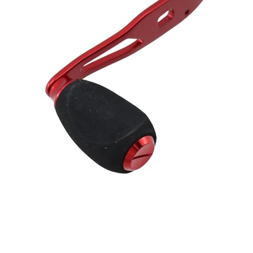 Fishing Reel Handle Red Fishing Baitcasting Handle Rocker Baitcasting Reel Replacement Parts, with EVA Grip Knob and Nut (Red + Black) - color: Red Black