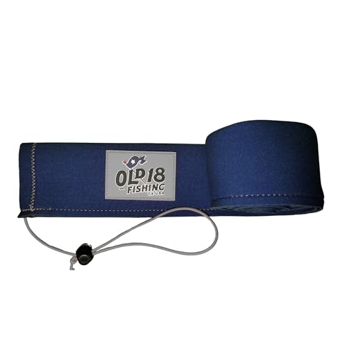 OLD18 Neoprene Fishing Rod Sleeve - Protective Rod Sock for Fishing Poles 6'-8' - Hook-Resistant Fishing Rod Case for Storage & Transport - Helps Keep Rods Afloat - color: Blue and Silver, size: 63"