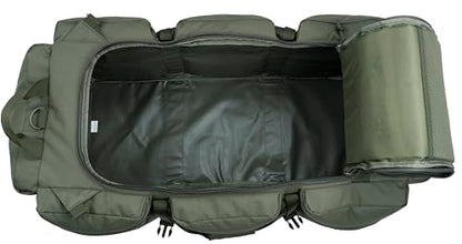 100L Large Military Duffle Bag Deployment Duffel Bag Sports Equipment Travel Luggage Bag with Detachable Backpack Straps… - color: Tan+Black