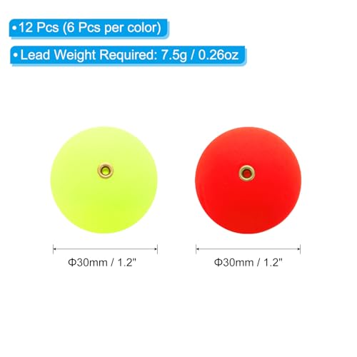 PATIKIL Fishing Bobber, Slip Foam Floats Buoy Rig Stoppers for Crappie Trout Bass Fishing - color: Red,Yellow, size: 1.2 Inch
