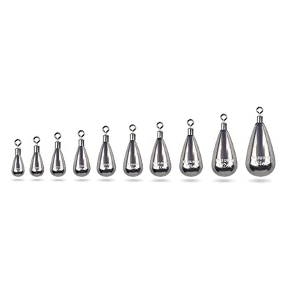 10 Pack Tungsten Free Rig Weights, Tear Drop Fishing Sinkers with Round Eye for Finesse Bass Fishing - color: Plain(Natural), size: 1/16oz - 5 Pack