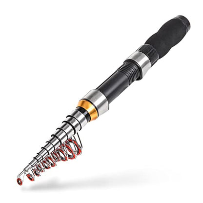 Gigicloud 1PCS Telescopic Fishing Rod 1.0m-2.3m Fishing Pole Glass Rod Super Short Mini Bass Bait Casting Fishing Rod - color: 1.0m