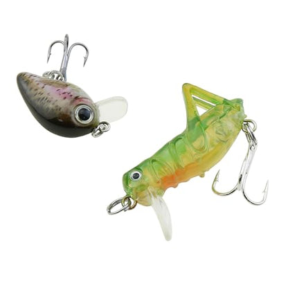 10-Piece Mini Fishing Lures Set Micro Hard Bait Crankbaits Versatile Lures for Freshwater Saltwater Trout Bass Perch with Storage Box Fishing Tackle Gift
