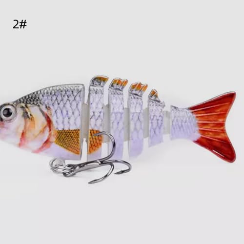 Mini Fishing Lures Multi Jointed Fish Fishing Slow Sinking Lifelike Swimbait Freshwater and Saltwater Crankbaits for Bass Trout Bass Lures 2in/0.08oz 12#Hook - color: 2# 1Pcs