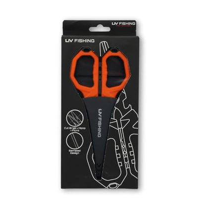 Serrated Blades 2.0 Fishing Scissors - Grip and Cut Fishing Lines with Precision, Non Slip Grip, Serrated Blades, Blue - color: Blue