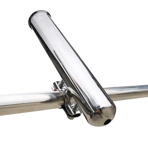 DGOL 2 Packs Shiny 304 Stainless Steel Fishing Rod Holders for Boat, Cute Design, Install on 1" to 1-1/8" Rail