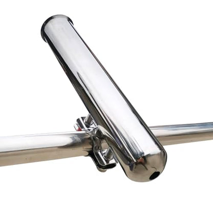DGOL 2 Packs Shiny 304 Stainless Steel Fishing Rod Holders for Boat, Cute Design, Install on 1" to 1-1/8" Rail