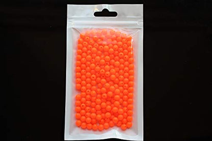 Tigofly 200 pcs/lot Plastic 5.7mm Round UV Hot Orange Fishing Beads Hard Floating Bobber Bulk Beads Fishing Accessories