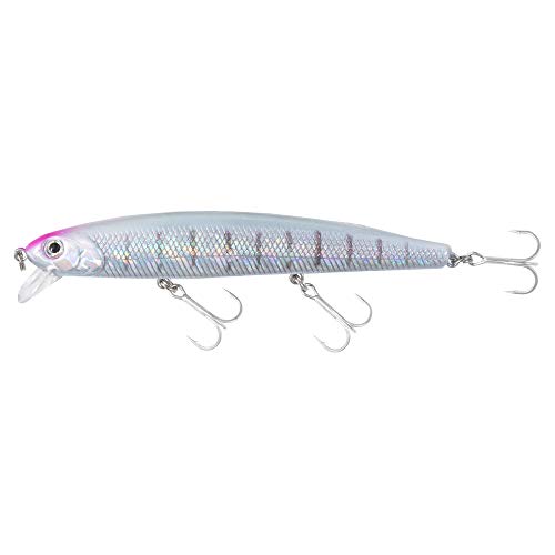 Calissa Offshore Tackle 110mm and 140mm California Inshore Fishing - Special Jerkbait Crankbait Surf Flash Fishing Salt Pro Lure Minnow Zebra MS Metallic Sardine Glow - size: 110mm, style: Barred Surf Perch