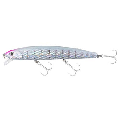 Calissa Offshore Tackle 110mm and 140mm California Inshore Fishing - Special Jerkbait Crankbait Surf Flash Fishing Salt Pro Lure Minnow Zebra MS Metallic Sardine Glow - size: 110mm, style: Barred Surf Perch