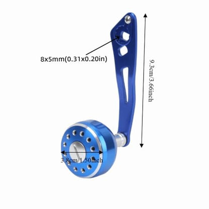 Baitcasting Reel Handle Replacement Parts, Aluminum Alloy Fishing Reel Rocker Arm with 8x5mm Mounting Hole, Lightweight Handle Grip for Baitcasting Reel Repair - color: Blue