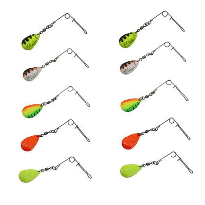 Fishing Spinner Blades Spinnerbait Smooth Nickel Spoons Rigs Fishing Spoons Lures Beetle Spins Pan Fish Bass Fishing Lures Accessories - color: Coated water-10pcs