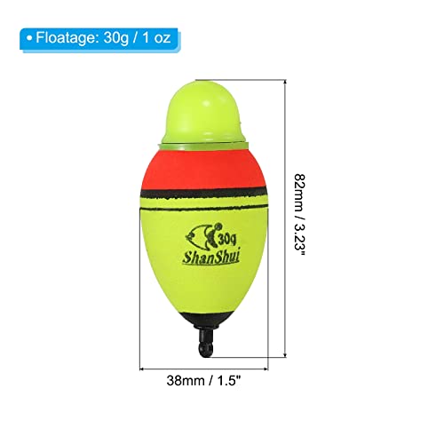 PATIKIL Lighted Fishing Slip Bobber, EVA Green Red LED Light Up Fishing Float for Night Fishing - style: 1oz