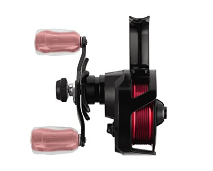 13 Fishing - Descent Aluminum - Inline Ice Fishing Reel - 2.7:1 Gear Ratio - Left Hand Retrieve (Aluminum Spool Gen 2 Design) - D2AL-2.7-RH, Black/Red