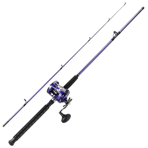 Sougayilang Trolling Fishing Rod Reel Combo - Heavy Duty Inshore/Catfish Rod with 4000 Size Reel, 2-Piece Saltwater Combo for Big Game Fish- 7'0"