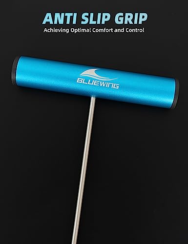 BLUEWING Fishing Hook Remover 12in/24in Stainless Steel Fish Dehooker Saltwater Push and Pull Dehooking Tool, Twist Resistance Design 1pc - color: Blue, size: 24", style: Single Curve Design