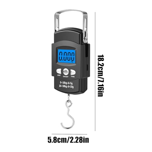 Digital Fish Scale, 110lb/50kg Digital Angling Weight Equipment, Electronic Fishing Scale, for Bass, Catfish, Trout, Crappie, Travel, Camping