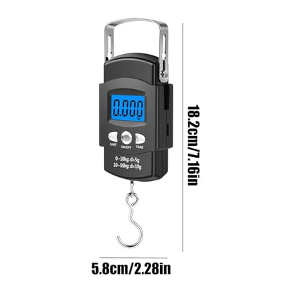 Digital Fish Scale - Electronic Fishing Weight Scale, 50kg 110lb Angling Ścale, Portable Luggage Fish Šcale, Bass Catfish Trout Fishing Tool for Bass Catfish Trout Crappie Boat Kayaking Saltwater