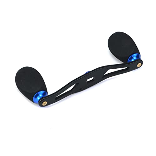 Fishing Reel Handle Fishing Baitcasting Reel Replacement Parts, with EVA Knob and Nut (Black+Blue) - color: Black Blue