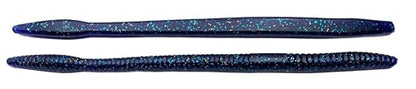 Phat Pak Baits - Slinky Worm Zoom Trick Worm Style Straight Tail Floating Worm Bass Fishing Lure 20ct 6.5" - color: Junebug Flash