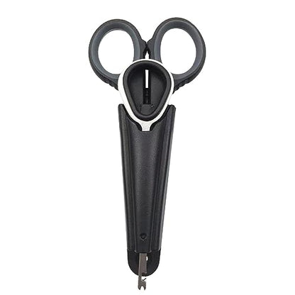 Scissor with Pliers Hook Remover Stainless Steel Fishing Multifunction Pliers Fishing Braided Line Cutter Fishing Gear Tackle - color: Black With Grey