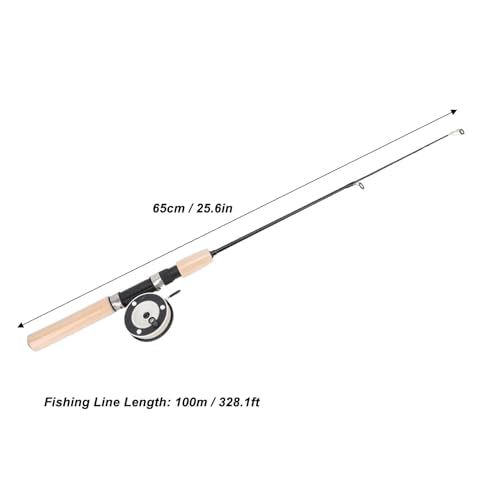 Sorandy 65cm Ice Fishing Rod Reel Combo, Fishing Pole Kit, Smooth Rotation, Comfortable Grip, Non Slip, Spinning Ice Fishing Combo, Fiberglass Material, #711
