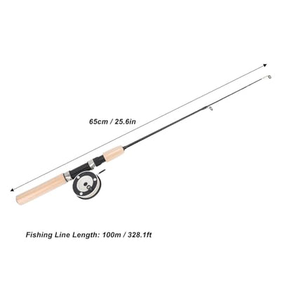 Sorandy 65cm Ice Fishing Rod Reel Combo, Fishing Pole Kit, Smooth Rotation, Comfortable Grip, Non Slip, Spinning Ice Fishing Combo, Fiberglass Material, #711