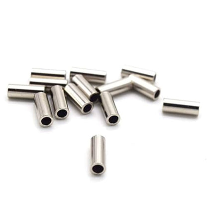 Heavy-Duty Copper Fishing Line Crimp Sleeves - 100 Pcs Bulk Pack, Compatible with 5lb-200lb Monofilament & Steel Leader Lines, Durable & Strong for Saltwater Fishing Leaders - size: 100pcs 1.8#Crimp Sleeves