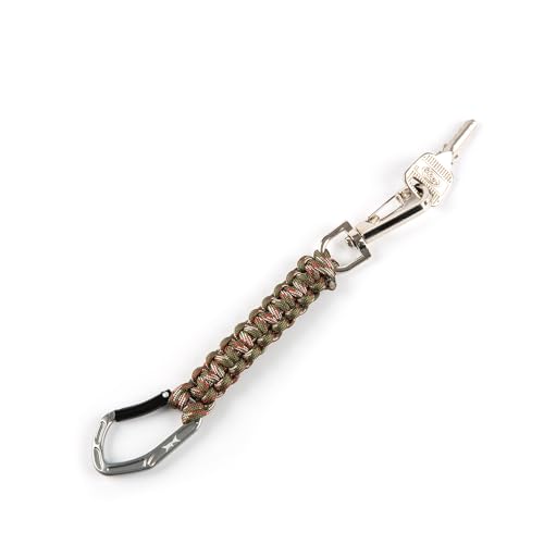 HERCULES Paracord Keychain Set – 2 Pack Lanyard Rope with Aluminum Clip, Durable Paracord Wrist Strap for Outdoor Activities, Forest Camo - style: Forest Camo